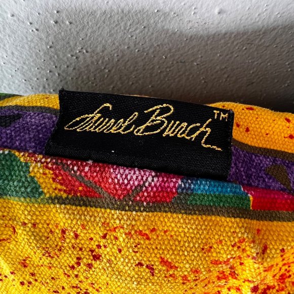 Vintage Laurel Burch Bag Handbag Tote Purse Cat Design Colorful Canvas Beach - Picture 7 of 16